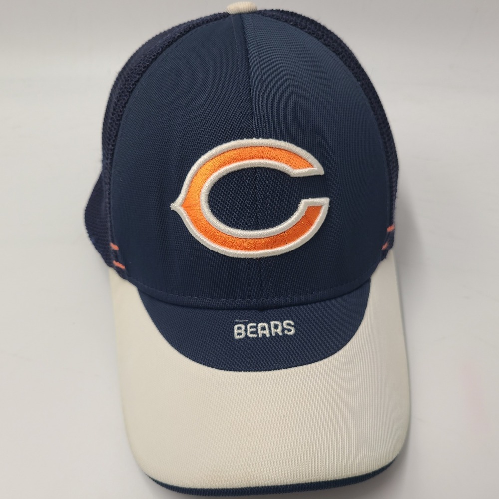 Chicago Bears Hat Fitted L-XL Mesh Reebok Blue White Orange NFL Football Men